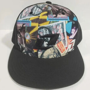 One Industries Black Mesh Snapback  Trucker Hat with Graphics.